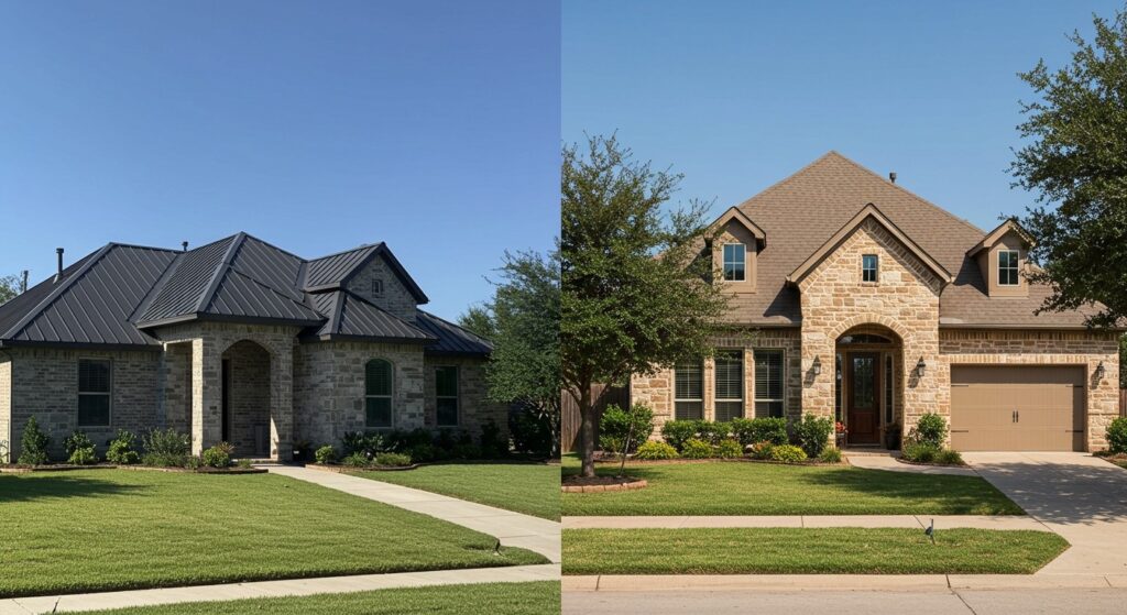 Metal vs. Shingle Roofs in Texas: Which One Is Right for Your Home?